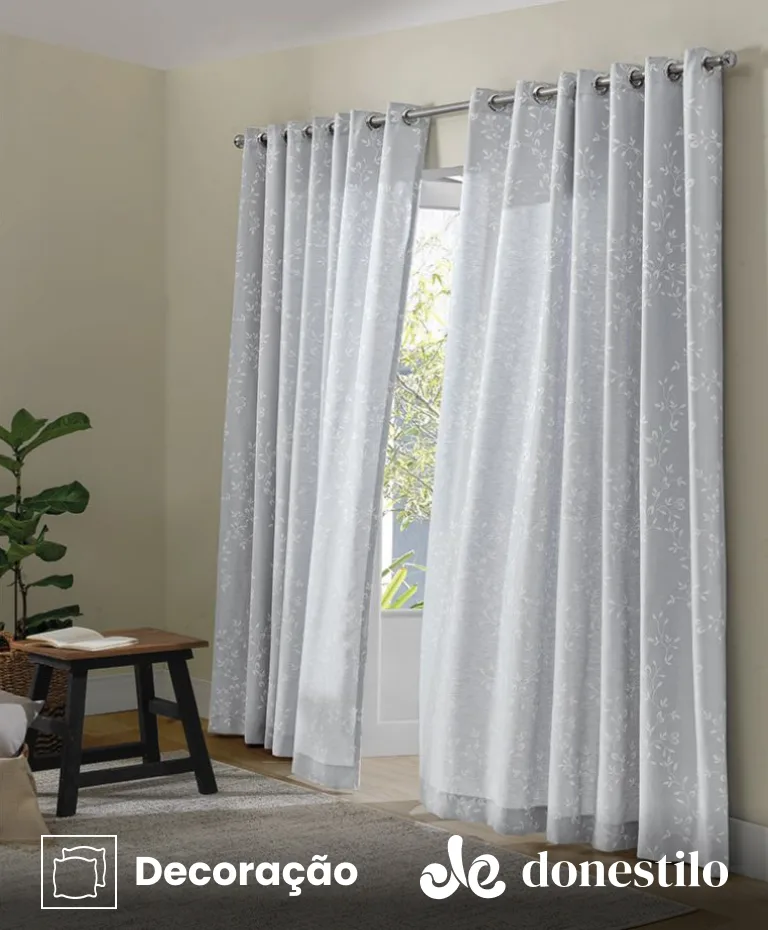 Cortina Jacquard Vivian 2,00X1,80 m Döhler em São Paulo SP