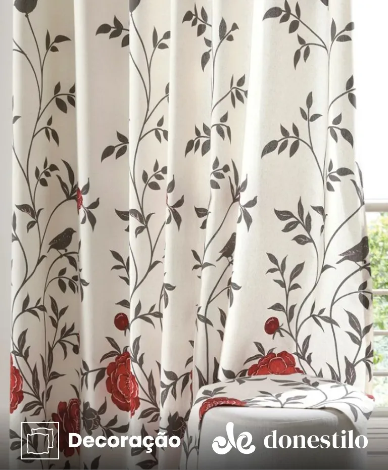 Cortina estampada Tais II 5092 medidas 3,00X2,50 m Döhler em São Paulo SP
